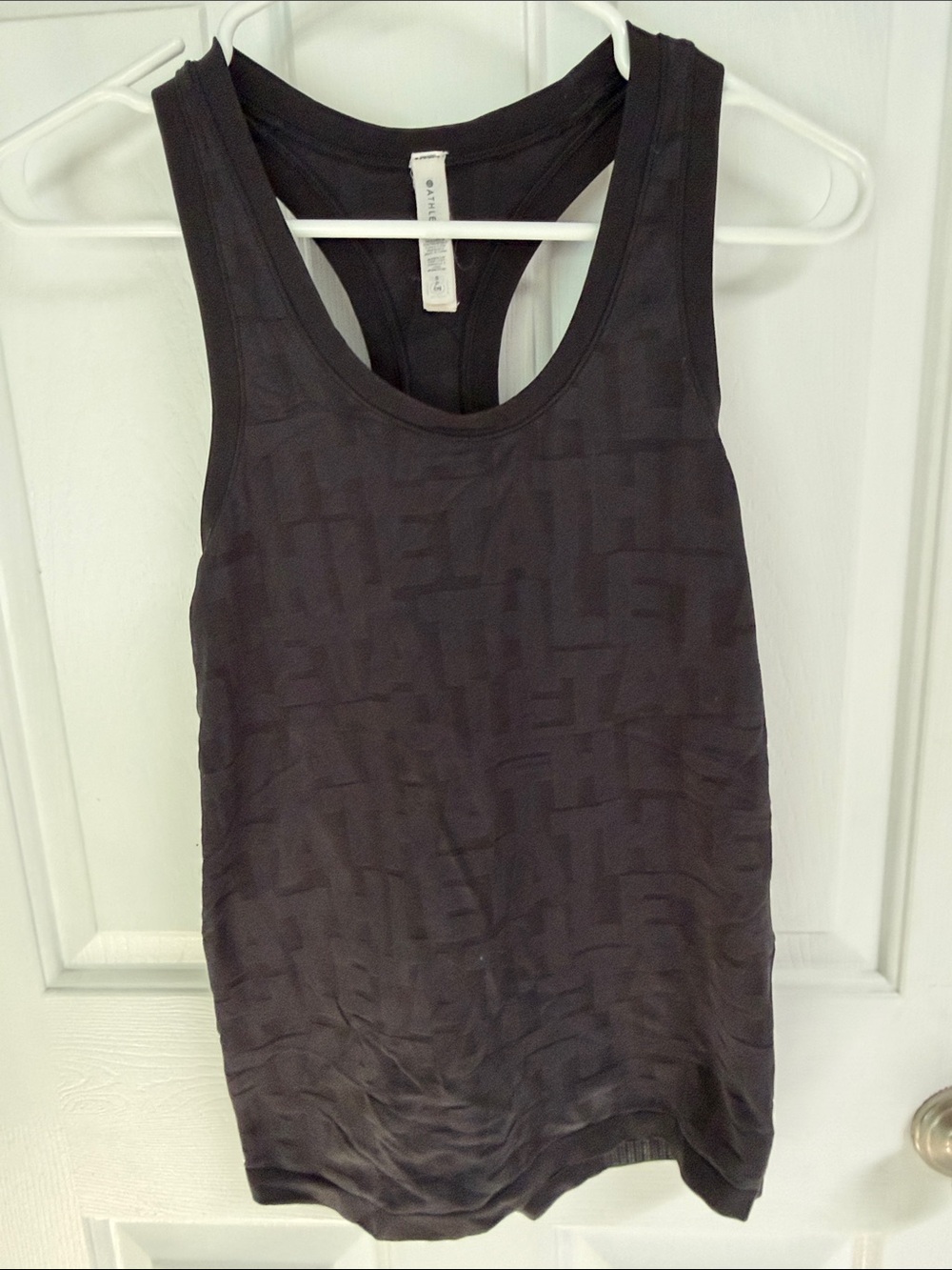 Athleta Black Tonal Logo Racerback Tank